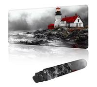 Gaming Mouse Mat Large Mouse Mats for Durable & Washable, Desk Pad with Non-Slip Rubber Base, Stitched Edges Desk Pad for Computer, Laptop, Office, Home, Gaming - Grey Reef 600 x 300 mm Y-y178