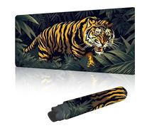 Gaming Mouse Mat Large Mouse Mats for Durable & Washable, Desk Pad with Non-Slip Rubber Base, Stitched Edges Desk Pad for Laptop, Office, Home, Gaming - Yellow Tiger 1000 x 500 mm Y-y508