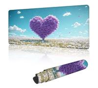 Gaming Mouse Mat Large Mouse Mats for Durable & Washable, Desk Pad with Non-Slip Rubber Base, Stitched Edges Desk Pad for Computer, Laptop, Office, Home, Gaming - Purple Tree 500 x 250 mm Y-y188