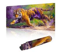 Gaming Mouse Mat Large Mouse Mats for Durable & Washable, Desk Pad with Non-Slip Rubber Base, Stitched Edges Desk Pad for Laptop, Office, Home, Gaming - Yellow Tiger 1000 x 500 mm Y-y558