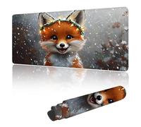 Gaming Mouse Mat Large Mouse Mats for Durable & Washable, Desk Pad with Non-Slip Rubber Base, Stitched Edges Desk Pad for Laptop, Office, Home, Gaming - Orange Color Fox 600 x 400 mm Y-y238