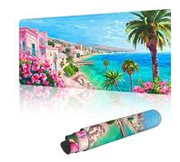 Gaming Mouse Mat Large Mouse Mats for Durable & Washable, Desk Pad with Non-Slip Rubber Base, Stitched Edges Desk Pad for Computer, Laptop, Office, Home, Gaming - Pink Flowers 700 x 400 mm Y-y738