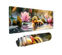 Gaming Mouse mat / Large Mouse Pad 1200 x 400 x 3mm | XXL Mousepad | Desk Mat | Improved Precision and Speed | Rubber Base for Stable Grip on Smooth Surfaces | Table Pad, 120 x 40cm (Pond Ducks) z-85