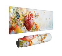 Gaming Mouse mat/Large Mouse Pad 1200 x 500 x 3mm | XXL Mousepad | Desk Mat | Improved Precision and Speed | Rubber Base for Stable Grip on Smooth Surfaces | Gifts, 120 x 50cm (Flower Heart) h-393