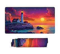 Gaming Mouse mat / Large Mouse Pad 1200 x 600 x 3mm| XXL Mousepad | Desk Mat | Improved Precision and Speed | Rubber Base for Stable Grip on Smooth Surfaces, 120 x 60cm (Sunset Lighthouse) d-869