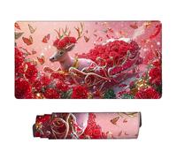 Gaming Mouse mat/Large Mouse Pad 1200 x 600 x 3mm| XXL Mousepad | Desk Mat | Improved Precision and Speed | Rubber Base for Stable Grip on Smooth Surfaces | Table Pad, 120 x 60cm (Rose Deer) d-582