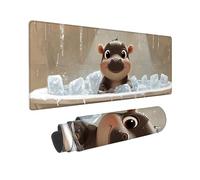 Gaming Mouse mat / Large Mouse Pad 1400 x 600 x 3mm | XXL Desk Mat | Improved Precision and Speed | Rubber Base for Stable Grip on Smooth Surfaces | Table Pad, 140 x 60cm (Bathtub Hippopotamus) z-898