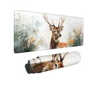 Gaming Mouse mat/Large Mouse Pad 1400 x 600 x 3mm | XXL Mousepad | Desk Mat | Improved Precision and Speed | Rubber Base for Stable Grip on Smooth Surfaces | Table Pad, 140 x 60cm (Animal Elk) h-161