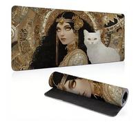 Gaming Mouse Mat, Large Mouse Pad 35.4x11.8x0.12 inch, Washable Laptop Desk Pad, Stitched Edges Mousepad, Retro Beauty Keyboard Pad, Non-Slip Rubber Base Desk Mat for Computer PC, Office 0A0-166