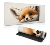 Gaming Mouse Mat, Large Mouse Pad 35.4x11.8x0.12 inch, Washable Laptop Desk Pad, Stitched Edges Mousepad, Fox Cute Keyboard Pad, Non-Slip Rubber Base Desk Mat for Computer PC, Office 0A0-262