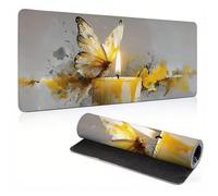 Gaming Mouse Mat, Large Mouse Pad 35.4x15.7x0.12 inch, Washable Laptop Desk Pad, Stitched Edges Mousepad, Retro Butterfly Keyboard Pad, Non-Slip Rubber Base Desk Mat for Computer PC, Office 0A0-161