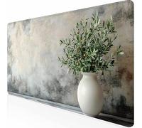 Gaming Mouse Mat Large Mouse Pad 36X12inch Washable Laptop Mousemat, White Simple Keyboard Mat, Non-Slip Rubber Base Stitched Edges Mousepad for Macbook, PC, Laptop, Office, z1c0955