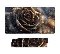 Gaming Mouse mat / Large Mouse Pad 500 x 250 x 3mm| XXL Mousepad | Desk Mat | Improved Precision and Speed | Rubber Base for Stable Grip on Smooth Surfaces | Table Pad, 50 x 25cm (Black Rose) d-322