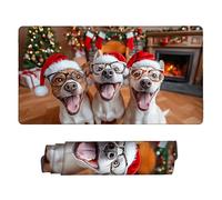 Gaming Mouse mat / Large Mouse Pad 500 x 250 x 3mm| XXL Mousepad | Desk Mat | Improved Precision and Speed | Rubber Base for Stable Grip on Smooth Surfaces | Table Pad, 50 x 25cm (Christmas Dog) d-790