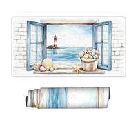 Gaming Mouse mat / Large Mouse Pad 500 x 250 x 3mm| XXL Mousepad | Desk Mat | Improved Precision and Speed | Rubber Base for Stable Grip on Smooth Surfaces, 50 x 25cm (Starfish Lighthouse) d-304