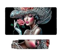 Gaming Mouse mat / Large Mouse Pad 500 x 250 x 3mm| XXL Mousepad | Desk Mat | Improved Precision and Speed | Rubber Base for Stable Grip on Smooth Surfaces | Table Pad, 50 x 25cm (Elegant Woman) d-962