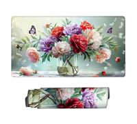 Gaming Mouse mat / Large Mouse Pad 500 x 250 x 3mm| XXL Mousepad | Desk Mat | Improved Precision and Speed | Rubber Base for Stable Grip on Smooth Surfaces | Table Pad, 50 x 25cm (Flower Vases) d-370