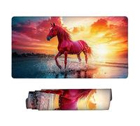 Gaming Mouse mat / Large Mouse Pad 500 x 250 x 3mm| XXL Mousepad | Desk Mat | Improved Precision and Speed | Rubber Base for Stable Grip on Smooth Surfaces | Table Pad, 50 x 25cm (Beach Horse) d-775