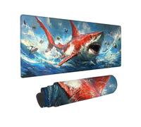 Gaming Mouse mat / Large Mouse Pad 600 x 300 x 3mm | XXL Mousepad | Desk Mat | Improved Precision and Speed | Rubber Base for Stable Grip on Smooth Surfaces | Table Pad, 60 x 30cm (Shark) z-718