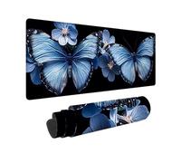 Gaming Mouse mat/Large Mouse Pad 700 x 300 x 3mm | XXL Mousepad | Desk Mat | Improved Precision and Speed | Rubber Base for Stable Grip on Smooth Surfaces | Gifts, 70 x 30cm (Blue Butterfly) h-489