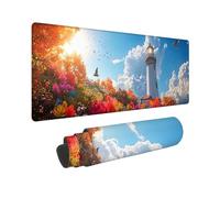 Gaming Mouse mat / Large Mouse Pad 700 x 300 x 3mm | XXL Mousepad | Desk Mat | Improved Precision and Speed | Rubber Base for Stable Grip on Smooth Surfaces, 70 x 30cm (Lighthouse Scenery) h-112