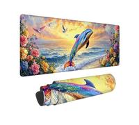 Gaming Mouse mat / Large Mouse Pad 700 x 300 x 3mm | XXL Mousepad | Desk Mat | Improved Precision and Speed | Rubber Base for Stable Grip on Smooth Surfaces | Gifts, 70 x 30cm (Marine Dolphins) h-284