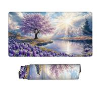 Gaming Mouse mat / Large Mouse Pad 700 x 400 x 3mm| XXL Mousepad | Desk Mat | Improved Precision and Speed | Rubber Base for Stable Grip on Smooth Surfaces | Table Pad, 70 x 40cm (Flower Scenery) d389