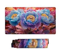 Gaming Mouse mat / Large Mouse Pad 700 x 400 x 3mm| XXL Mousepad | Desk Mat | Improved Precision and Speed | Rubber Base for Stable Grip on Smooth Surfaces | Table Pad, 70 x 40cm (Flower Peony) d-401