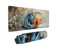 Gaming Mouse mat/Large Mouse Pad 800 x 300 x 3mm | XXL Mousepad | Desk Mat | Improved Precision and Speed | Rubber Base for Stable Grip on Smooth Surfaces | Table Pad, 80 x 30cm (Elf Dragon) z-440