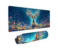 Gaming Mouse mat/Large Mouse Pad 800 x 300 x 3mm | XXL Mousepad | Desk Mat | Improved Precision and Speed | Rubber Base for Stable Grip on Smooth Surfaces | Table Pad, 80 x 30cm (Forest Deer) z-687