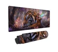 Gaming Mouse mat / Large Mouse Pad 800 x 300 x 3mm | XXL Mousepad | Desk Mat | Improved Precision and Speed | Rubber Base for Stable Grip on Smooth Surfaces | Table Pad, 80 x 30cm (Elf Tiger) z-439