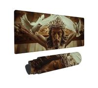 Gaming Mouse mat / Large Mouse Pad 800 x 300 x 3mm | XXL Mousepad | Desk Mat | Improved Precision and Speed | Rubber Base for Stable Grip on Smooth Surfaces | Table Pad, 80 x 30cm (Jesus) z-856