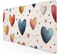 Gaming Mouse Mat Large Mouse Pad 800 x 400 x 3MM Washable Laptop Mousemat, Color Love Keyboard Mat, Non-Slip Rubber Base Stitched Edges Mousepad for PC, Laptop, Office, z1c0913