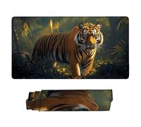 Gaming Mouse mat / Large Mouse Pad 900 x 400 x 3mm| XXL Mousepad | Desk Mat | Improved Precision and Speed | Rubber Base for Stable Grip on Smooth Surfaces | Table Pad, 90 x 40cm (Jungle Tiger) d-112