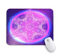 Gaming Mouse Mat Mandala Round Pattern Sacred Geometry Metatron Cube Powerful Symbol Writing Mat Durable Table Mat Small Computer Mouse Mat, For Office, Laptop, 25 x 30cm