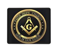 Gaming Mouse Mat Masonic Faith Hope And Charity Freemason Logo Black Writing Mat Durable Comfortable Gaming Mouse Pad, For Study, Computer, Office, Laptop, 25x30cm