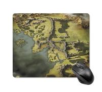 Gaming Mouse Mat Middle Earth Map Gaming Mouse Pad With Non-Slip Rubber Base Portable Table Mat, For Office, Laptop, Work, 25x30cm