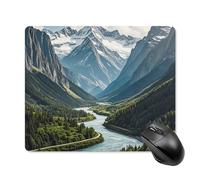 Gaming Mouse Mat Mountains And Rivers Computer Mouse Pad Stitched Edges Durable Table Mat, For Desk, Travel, Computer, 25x30cm