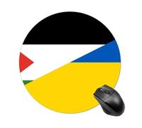 Gaming Mouse Mat Palestine & Ukraine Flag Desk Pad With Non-Slip Rubber Base Decor Small Writing Mat, For Desk, Home, Travel, Study, 20cm
