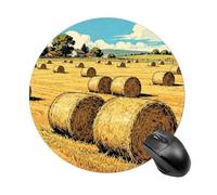 Gaming Mouse Mat Ranch Haystacks Computer Mouse Pad Portable Soft Washable Table Mat, For Study, Work, Laptop, Home, 20cm