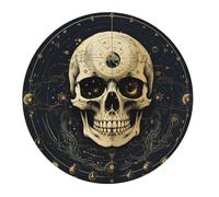 Gaming Mouse Mat Skull Mysterious Sacred Geometry Universe Vintage Desk Pad Small Stitched Edges Washable Table Mat, For Office, Computer, Laptop, Home, 20cm