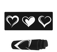 Gaming Mouse Mat Three White Hearts Silhouette Large Mouse Pads Durable Writing Mat, For Computer, Home, Travel, 80x30cm