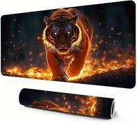 Gaming Mouse Mat Tiger Mouse Pad large Orange Color 1200x600x3mm Extended Desk Mat large, Keyboard Pad and Desk Accessories, Water-Resistant Surface and Non-Slip Base Mousemat for Office Deco DZ-542