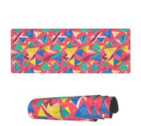 Gaming Mouse Mat Triangles Colorful Pink Large Mouse Pads Soft Writing Mat, For Home, Laptop, Desk, 80x30cm