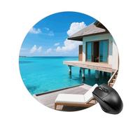 Gaming Mouse Mat Wooden House On The Water Computer Mouse Pad Soft Washable Decor Table Mat, For Study, Office, Laptop, Computer, 20cm