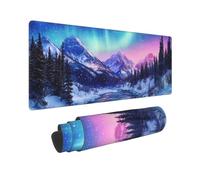 Gaming Mouse Mat XXL 1200x400mm Mouse Pad XXL Northern Lights Mousepad Large Laptop Keyboard Mousemat with Slip Rubber Base and Stitched Edges, Improved Precision and Speed, for Office Gaming, P12627