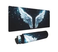 Gaming Mouse Mat XXL 1200x400mm Mouse Pad XXL White Wings Mousepad Large Laptop Keyboard Mousemat with Slip Rubber Base and Stitched Edges, Improved Precision and Speed, for Home Office Gaming, P13615