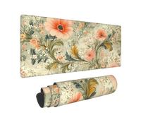 Gaming Mouse Mat XXL 500x250mm Mouse Pad XXL Pink Flowers Mousepad Large Laptop Keyboard Mousemat with Slip Rubber Base and Stitched Edges, Improved Precision and Speed, for Home Office Gaming, P9483