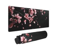Gaming Mouse Mat XXL 500x250mm Mouse Pad XXL Pink Flowers Mousepad Large Laptop Keyboard Mousemat with Slip Rubber Base and Stitched Edges, Improved Precision and Speed, for Home Office Gaming, P10737