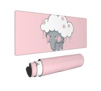 Gaming Mouse Mat XXL 600x300mm Mouse Pad XXL Cute Elephant Mousepad Large Laptop Keyboard Mousemat with Slip Rubber Base and Stitched Edges, Improved Precision and Speed, for Home Office Gaming, P9218